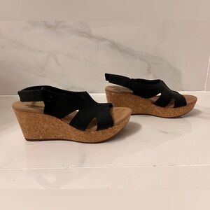 Clarks cork wedge, size 7.5